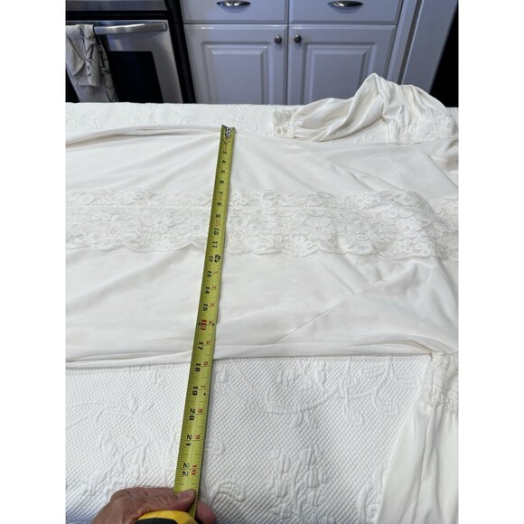 Vtg 70s Off White Cottagecore Dress Victorian Prairie Viole Boho Maxi Gown L/S - Picture 13 of 16